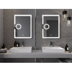 Mexen Onyx  Led fürdöszobai tükör    + Kozmetikai opció  100 x 80 cm, LED 6000K, + páramentesítö - 9813-100-080-611-00 Led Tükör