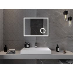 Mexen Kala  Led fürdöszobai tükör    + Kozmetikai opció  80 x 60 cm, LED 6000K, + páramentesítö - 9820-060-080-611-00 Led Tükör