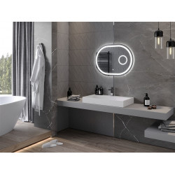 Mexen Umba  Led fürdöszobai tükör    + Kozmetikai opció  80 x 60 cm, LED 6000K, + páramentesítö - 9822-080-060-611-00 Led Tükör Led Tükör 406594 Mexen
