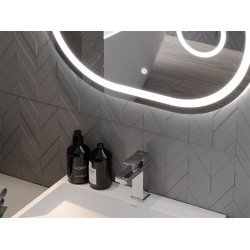 Mexen Umba  Led fürdöszobai tükör    + Kozmetikai opció  100 x 80 cm, LED 6000K, + páramentesítö - 9822-100-080-611-00 Led Tükör