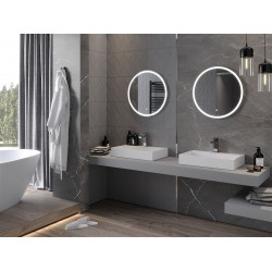 Mexen Gobi  Led fürdöszobai tükör, kerek 60 cm, LED 6000K, + páramentesítö - 9801-060-060-611-00 Led Tükör Led Tükör 406594 Mexen