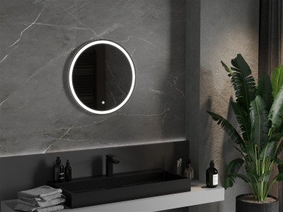 Mexen Gobi  Led fürdöszobai tükör, kerek 100 cm, LED 6000K, + páramentesítö - 9801-100-100-611-00 Led Tükör