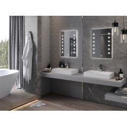 Mexen Ner  Led fürdöszobai tükör  50 x 70 cm, LED 6000K, + páramentesítö - 9809-050-070-611-00 Led Tükör Led Tükör 406594 Mexen