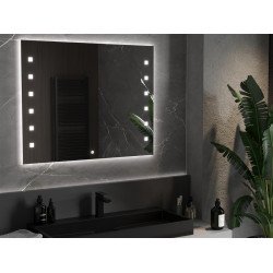 Mexen Ner  Led fürdöszobai tükör  80 x 60 cm, LED 6000K, + páramentesítö - 9809-080-060-611-00 Led Tükör Led Tükör 406594 Mexen