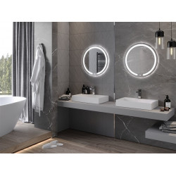 Mexen rózsa  Led fürdöszobai tükör, kerek 80 cm, LED 6000K, + páramentesítö - 9810-080-080-611-00 Led Tükör Led Tükör 406594 Mexen