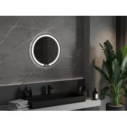 Mexen rózsa  Led fürdöszobai tükör, kerek 80 cm, LED 6000K, + páramentesítö - 9810-080-080-611-00 Led Tükör Led Tükör 406594 Mexen