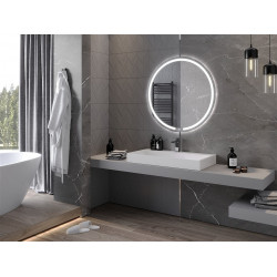 Mexen rózsa  Led fürdöszobai tükör, kerek 90 cm, LED 6000K, + páramentesítö - 9810-090-090-611-00 Led Tükör Led Tükör 406594 Mexen