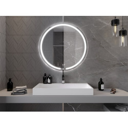 Mexen rózsa  Led fürdöszobai tükör, kerek 100 cm, LED 6000K, + páramentesítö - 9810-100-100-611-00 Led Tükör Led Tükör 406594 Mexen