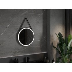 Mexen Reni  Led fürdöszobai tükör, kerek 70 cm, LED 6000K, + páramentesítö, fekete  keret  - 9812-070-070-611-70 Led Tükör Led Tükör 406594 Mexen