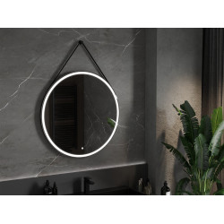 Mexen Reni  Led fürdöszobai tükör, kerek 100 cm, LED 6000K, + páramentesítö, fekete  keret  - 9812-100-100-611-70 Led Tükör Led Tükör 406594 Mexen