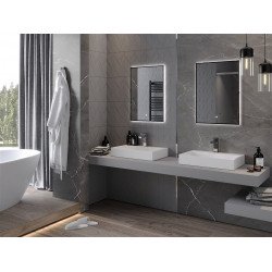 Mexen Erma  Led fürdöszobai tükör  60 x 80 cm, LED 6000K, + páramentesítö, fekete  keret  - 9814-060-080-611-70 Led Tükör Led Tükör 406594 Mexen