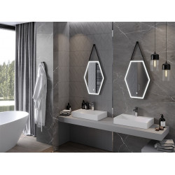 Mexen Orla  Led fürdöszobai tükör  50 x 70 cm, LED 6000K, + páramentesítö, fekete  keret  - 9815-050-070-611-70 Led Tükör Led Tükör 406594 Mexen
