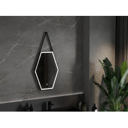 Mexen Orla  Led fürdöszobai tükör  50 x 70 cm, LED 6000K, + páramentesítö, fekete  keret  - 9815-050-070-611-70 Led Tükör Led Tükör 406594 Mexen