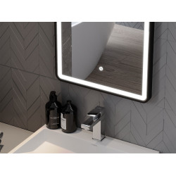 Mexen Coro  Led fürdöszobai tükör  50 x 150 cm, LED 6000K, + páramentesítö, fekete  keret  - 9817-050-150-611-70 Led Tükör