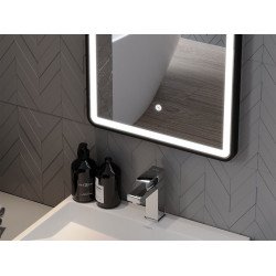Mexen Coro  Led fürdöszobai tükör  50 x 150 cm, LED 6000K, + páramentesítö, fekete  keret  - 9817-050-150-611-70 Led Tükör