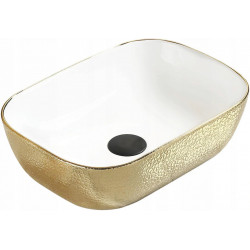 Mexen Rita   mosdó pultra helyezhetö  45 x 32 cm, fehér/arany  - 21084554 Pultra építhető Pultra építhető 406594 Mexen