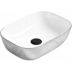 Mexen Rita   mosdó pultra helyezhetö  45 x 32 cm, fehér/ezüst  - 21084555 Pultra építhető Pultra építhető 406594 Mexen