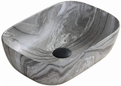 Mexen Rita   mosdó pultra helyezhetö  45 x 32 cm,  szürke  kö  - 21084593 Pultra építhető