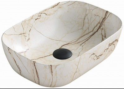 Mexen Rita   mosdó pultra helyezhetö  45 x 32 cm,  beige kö  - 21084592 Pultra építhető