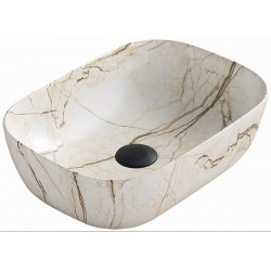 Mexen Rita   mosdó pultra helyezhetö  45 x 32 cm,  beige kö  - 21084592 Pultra építhető Pultra építhető 406594 Mexen
