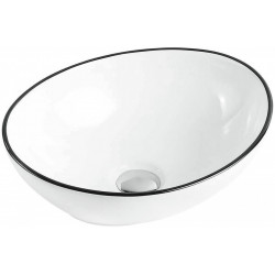 Mexen Elza   mosdó pultra helyezhetö  40 x 33 cm, fehér/ fekete - 21014007 Pultra építhető Pultra építhető 406594 Mexen