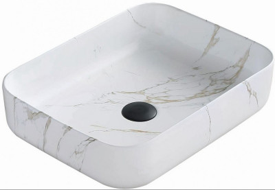 Mexen Carla   mosdó pultra helyezhetö  50 x 39 cm,  fehér kö  - 21555091 Pultra építhető