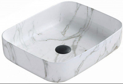 Mexen Carla   mosdó pultra helyezhetö  50 x 39 cm,  fehér kö  - 21555092 Pultra építhető