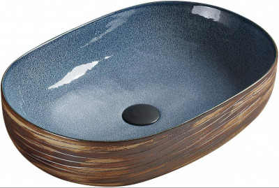 Mexen Agota   mosdó pultra helyezhetö  58 x 40 cm, kék - 22025866 Pultra építhető