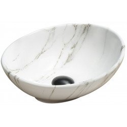 Mexen Elza   mosdó pultra helyezhetö  40 x 33 cm,  fehér kö  - 21014091 Pultra építhető Pultra építhető 406594 Mexen