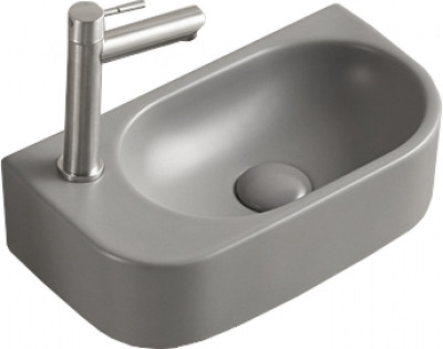 Mexen Viera  Mosdó kagyló  balos 40 x 21 cm,  szürke   mat - 21274061L Mosdó csaplyukal