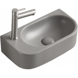 Mexen Viera  Mosdó kagyló  balos 40 x 21 cm,  szürke   mat - 21274061L Mosdó csaplyukal Mosdó csaplyukal 406594 Mexen