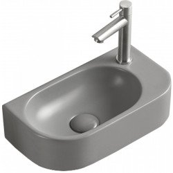 Mexen Viera  Mosdó kagyló   jobbos 40 x 21 cm,  szürke   mat - 21274061R Mosdó csaplyukal Mosdó csaplyukal 406594 Mexen