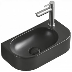 Mexen Viera  Mosdó kagyló   jobbos 40 x 21 cm,  fekete mat - 21274085R Mosdó csaplyukal Mosdó csaplyukal 406594 Mexen