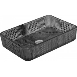 Mexen Akra  üveg    mosdó pultra helyezhetö  46 x 33 cm,  fekete - 24024670 Pultra építhető Pultra építhető 406594 Mexen