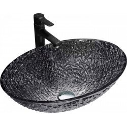 Mexen Goa  üveg    mosdó pultra helyezhetö  50 x 36 cm,  fekete - 24085070 Pultra építhető Pultra építhető 406594 Mexen
