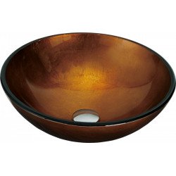 Mexen Mira  üveg    mosdó pultra helyezhetö  42 x 42 cm, arany - 24124250 Pultra építhető Pultra építhető 406594 Mexen
