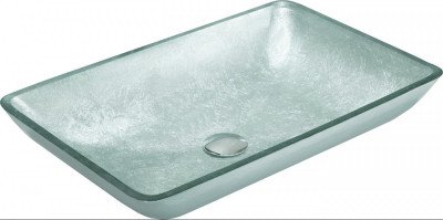 Mexen Megan  üveg    mosdó pultra helyezhetö  56 x 36 cm, ezüst  - 24135611 Pultra építhető