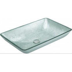 Mexen Megan  üveg    mosdó pultra helyezhetö  56 x 36 cm, ezüst  - 24135611 Pultra építhető Pultra építhető 406594 Mexen