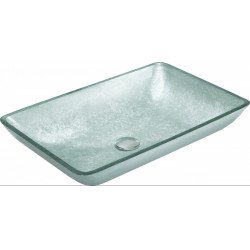 Mexen Megan  üveg    mosdó pultra helyezhetö  56 x 36 cm, ezüst  - 24135611 Pultra építhető Pultra építhető 406594 Mexen