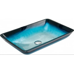 Mexen Megan  üveg    mosdó pultra helyezhetö  56 x 36 cm, kék - 24135647 Pultra építhető Pultra építhető 406594 Mexen
