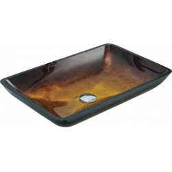 Mexen Megan  üveg    mosdó pultra helyezhetö  56 x 36 cm, arany - 24135651 Pultra építhető Pultra építhető 406594 Mexen