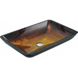 Mexen Megan  üveg    mosdó pultra helyezhetö  56 x 36 cm, arany - 24135651 Pultra építhető Pultra építhető 406594 Mexen
