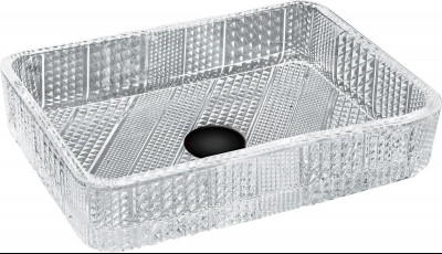 Mexen Akra  üveg    mosdó pultra helyezhetö  46 x 33 cm, transparent - 24024600 Pultra építhető