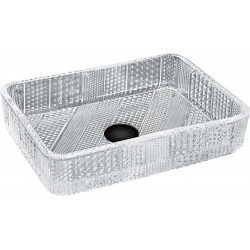 Mexen Akra  üveg    mosdó pultra helyezhetö  46 x 33 cm, transparent - 24024600 Pultra építhető Pultra építhető 406594 Mexen