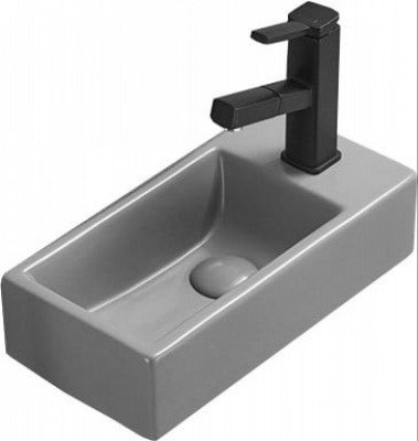 Mexen Inez  Mosdó kagyló  balos 40 x 20 cm,  szürke   mat - 21484061L Mosdó csaplyukal