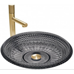 Mexen Heba  üveg    mosdó pultra helyezhetö  45 x 45 cm,  fekete - 24064570 Pultra építhető Pultra építhető 406594 Mexen