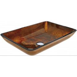 Mexen Megan  üveg    mosdó pultra helyezhetö  56 x 36 cm, arany - 24135650 Pultra építhető Pultra építhető 406594 Mexen