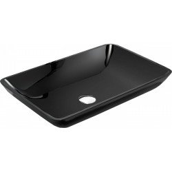 Mexen Megan  üveg    mosdó pultra helyezhetö  56 x 36 cm,  fekete - 24135670 Pultra építhető Pultra építhető 406594 Mexen