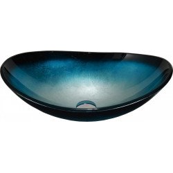 Mexen Sonia  üveg    mosdó pultra helyezhetö  54 x 37 cm, kék - 24145447 Pultra építhető Pultra építhető 406594 Mexen