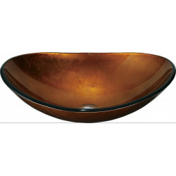 Mexen Sonia  üveg    mosdó pultra helyezhetö  54 x 37 cm, arany - 24145450 Pultra építhető Pultra építhető 406594 Mexen